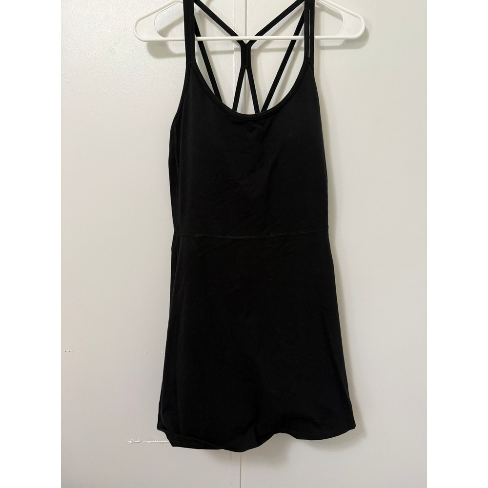 Old Navy Active PowerChill Dress Large Black Strappy Athleticwear Casual Workout